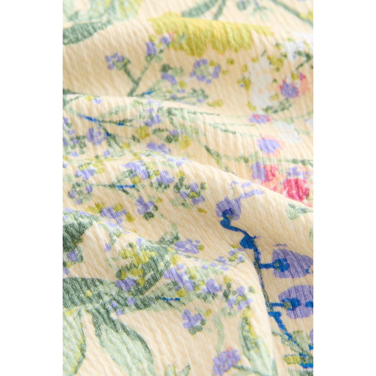 Pyjama short sans manches texturé, ensemble crème  à fleurs, NEXT