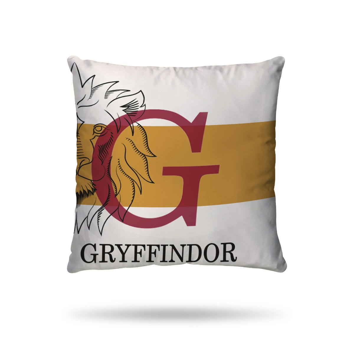 Parure de lit coton, HARRY POTTER GRYFFONDOR LION blanc, HARRY POTTER