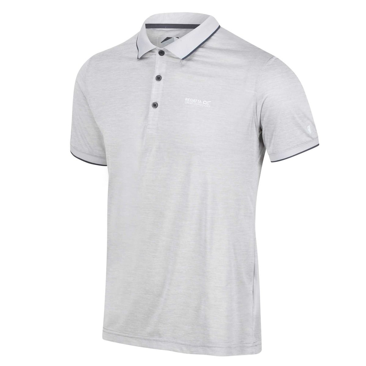 Polo chiné manches courtes REMEX gris acier, REGATTA