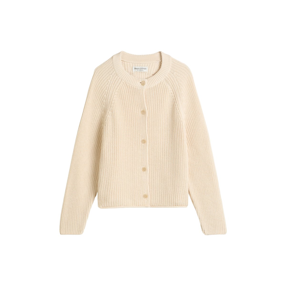 Cardigan regular en coton organique nature, MARC O'POLO