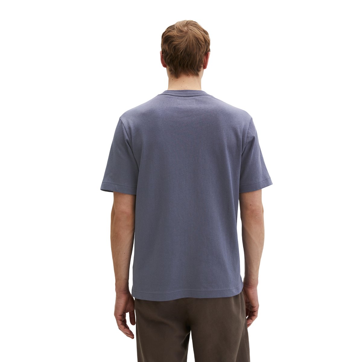 T-shirt regular en coton et lin mélangés gris foncé, MARC O'POLO