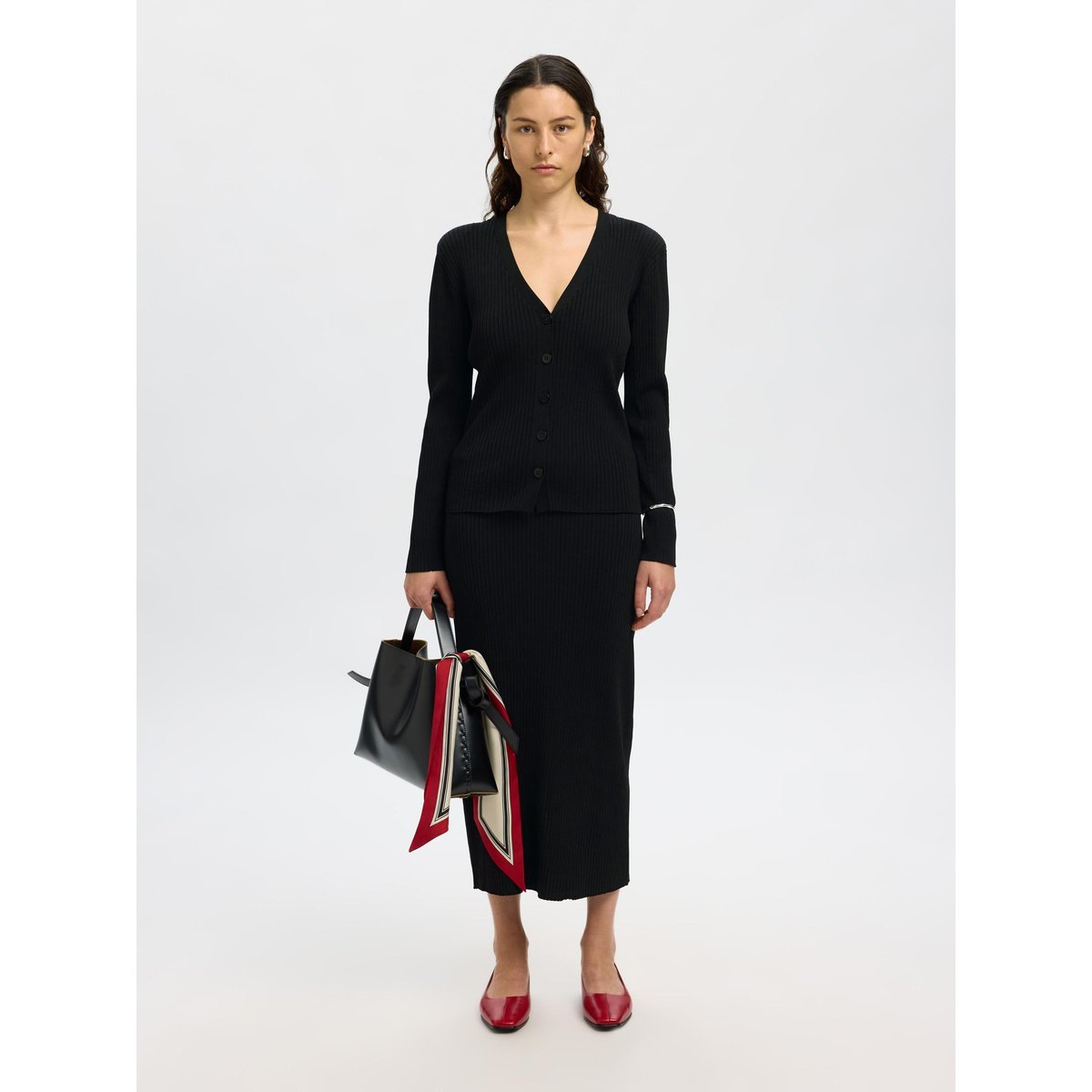 Jupe Mi-Longue black, SELECTED