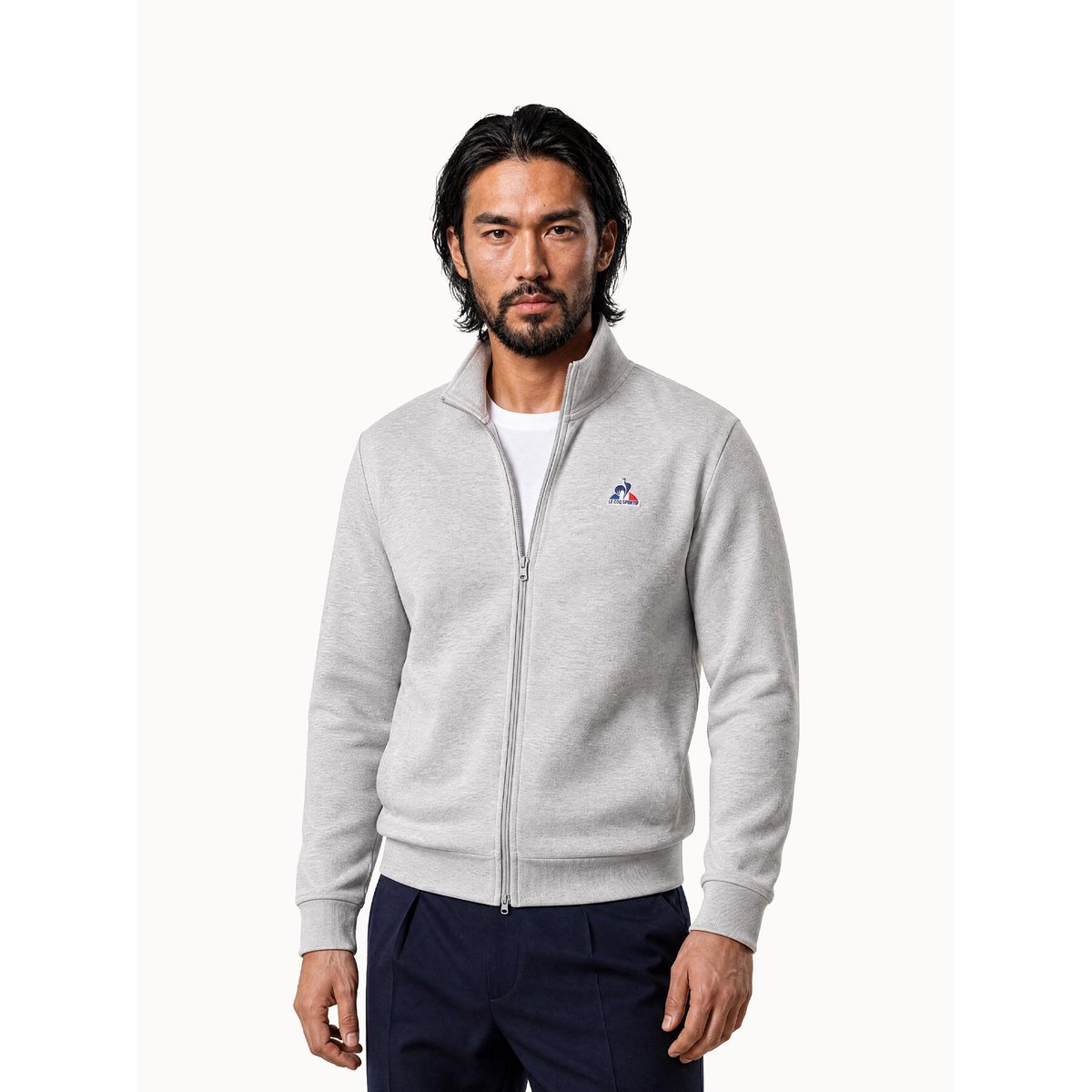 Veste zippée Classics en double face Essentiels gris clair, LE COQ SPORTIF