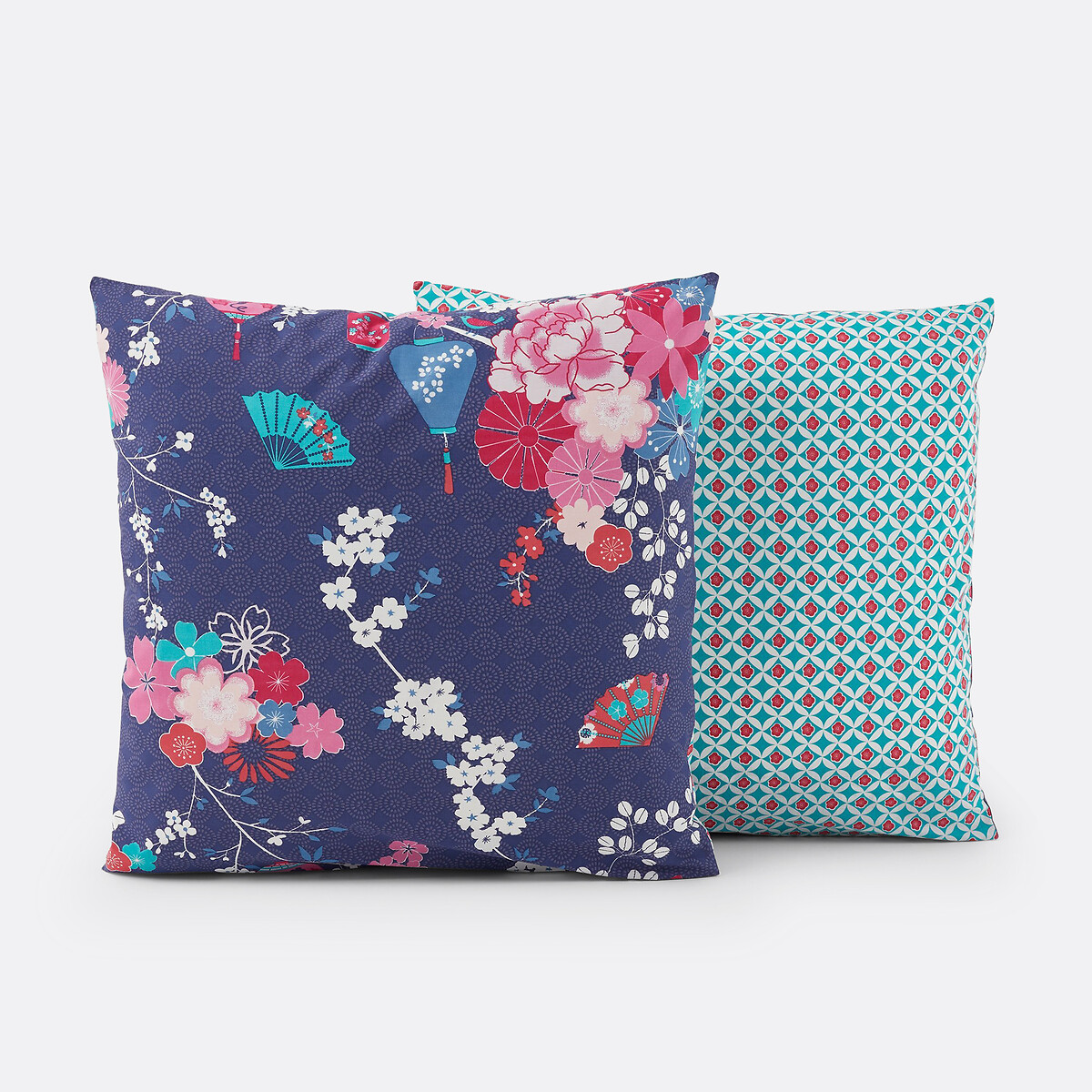 Funda de almohada de algodón Miss Shanghai estampado azul oscuro, LA REDOUTE INTERIEURS