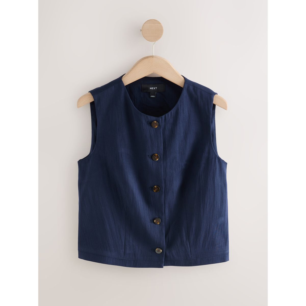 Gilet de costume boutonné sur le devant bleu marine, NEXT