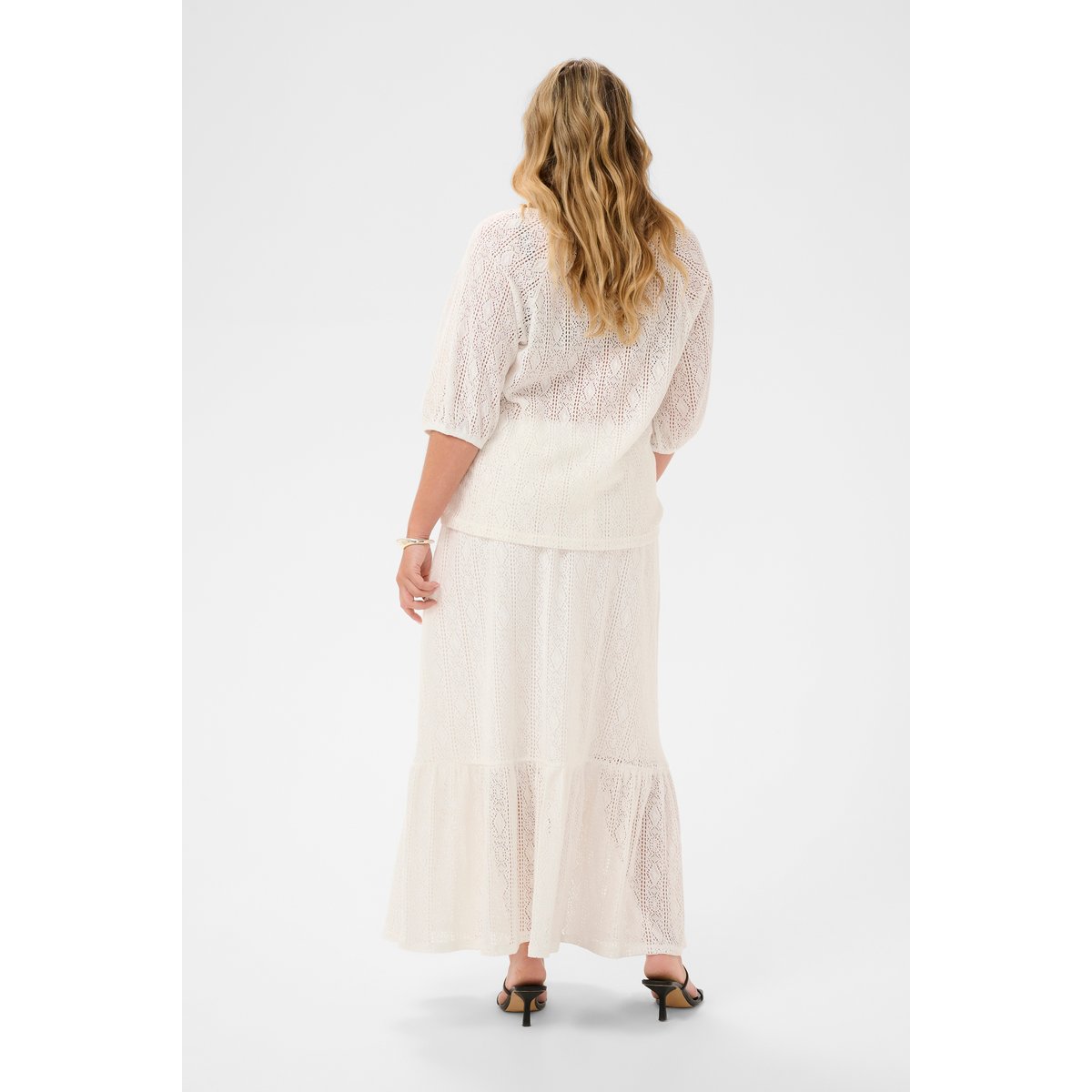 Blouse à manches courtes blanc chalk, KAFFE CURVE