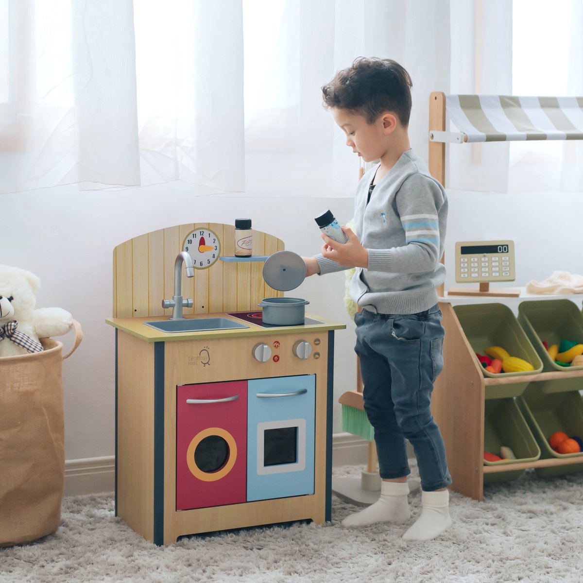 Cuisine Enfant Dinette PORTO multicolore, TEAMSON KIDS