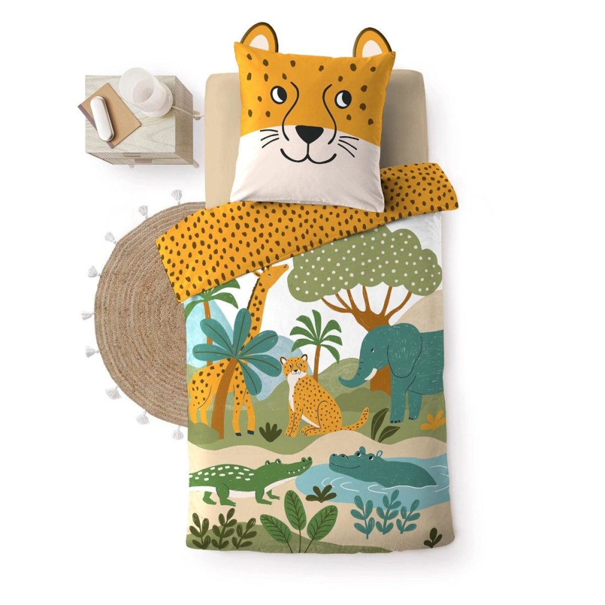 Housse de couette 140x200 + 1 taie ZANIMO 100% coton color, DECORATIE