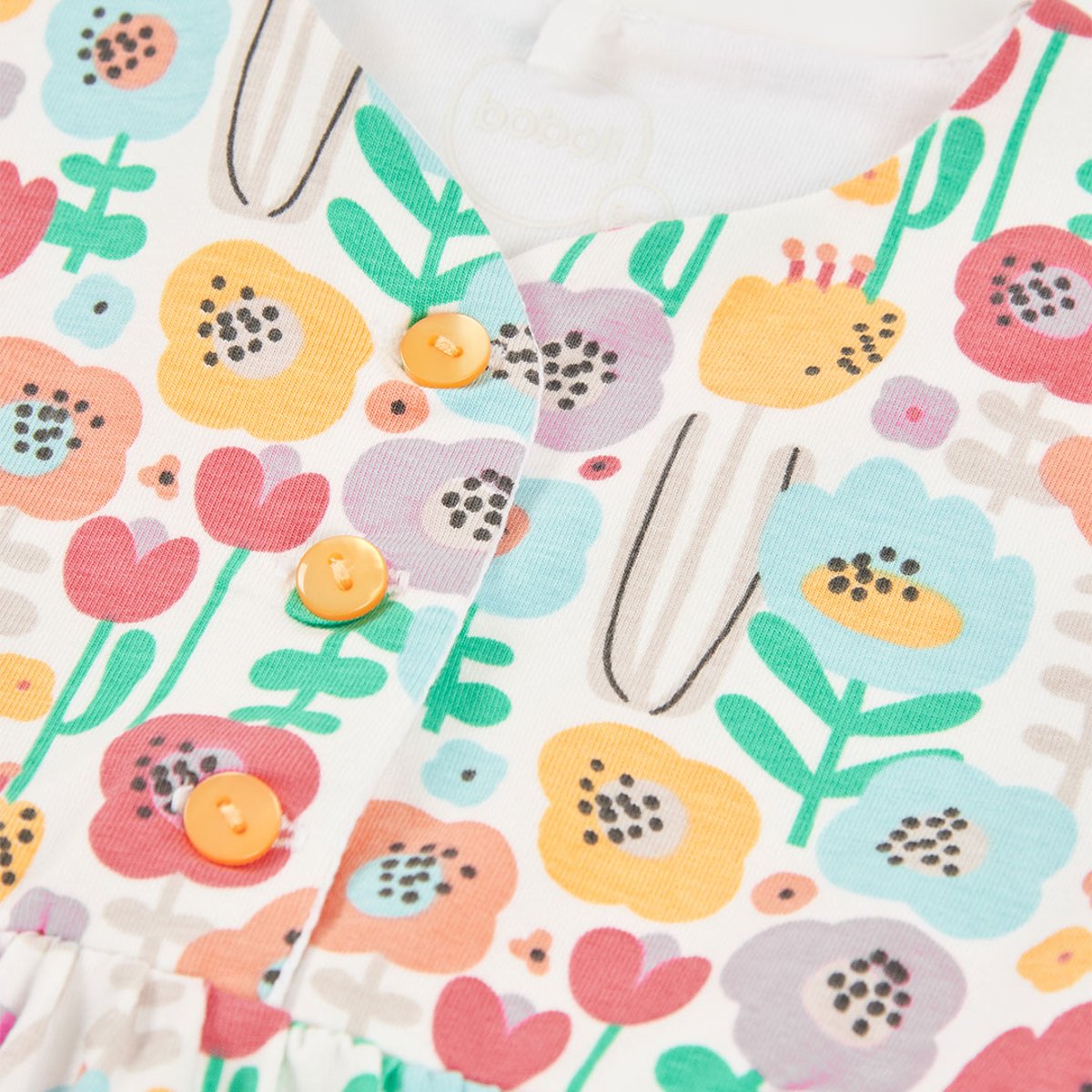 Robe bébé en tricot imprimé fleurs multicolore, BOBOLI