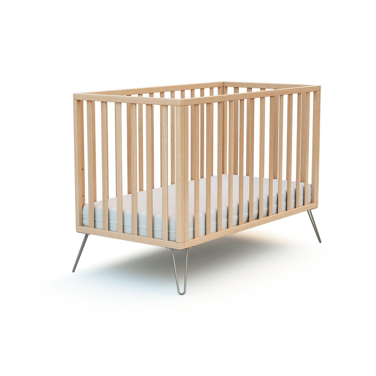 Lit bébé en bois ONLY gris, JURABABY