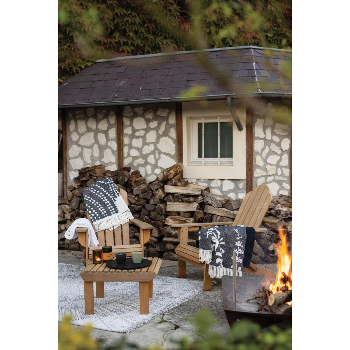 Plaid recyclé Gini carbone, VIVARAISE