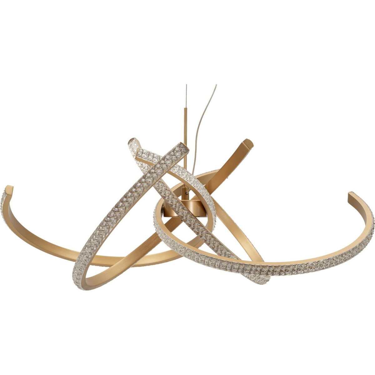 Suspension LED design sculptural GLAM doré et blanc, RECOLLECTION