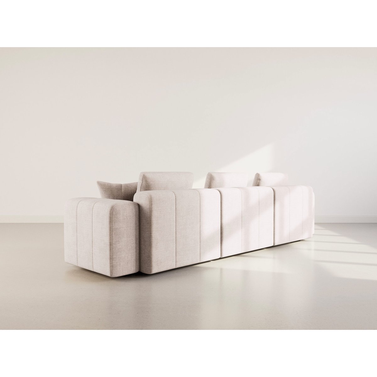Canapé modulable en velours texturé, COLETTE beige, BEST MOBILIER