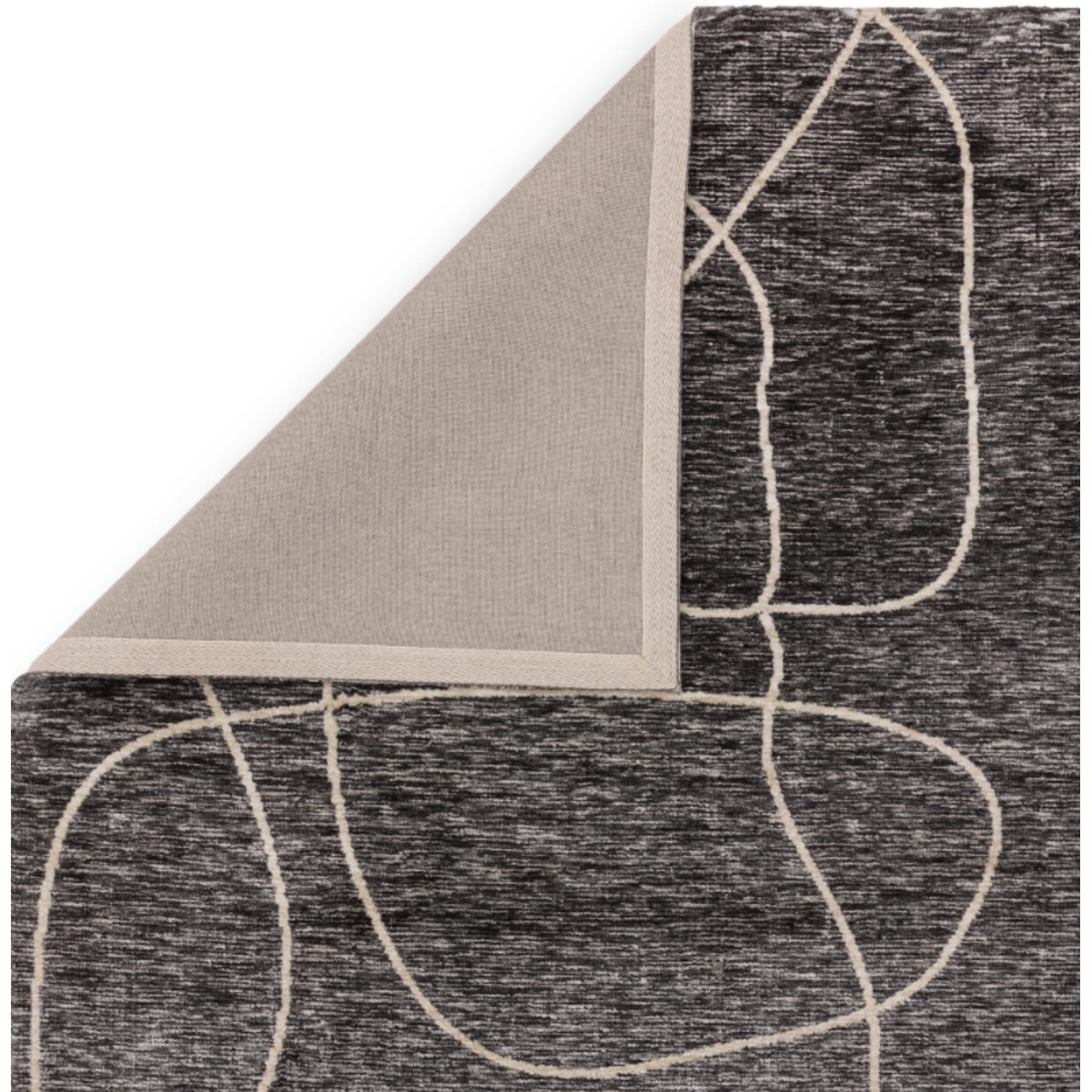 Tapis moderne salon et chambre RINEAL noir, NOVATREND