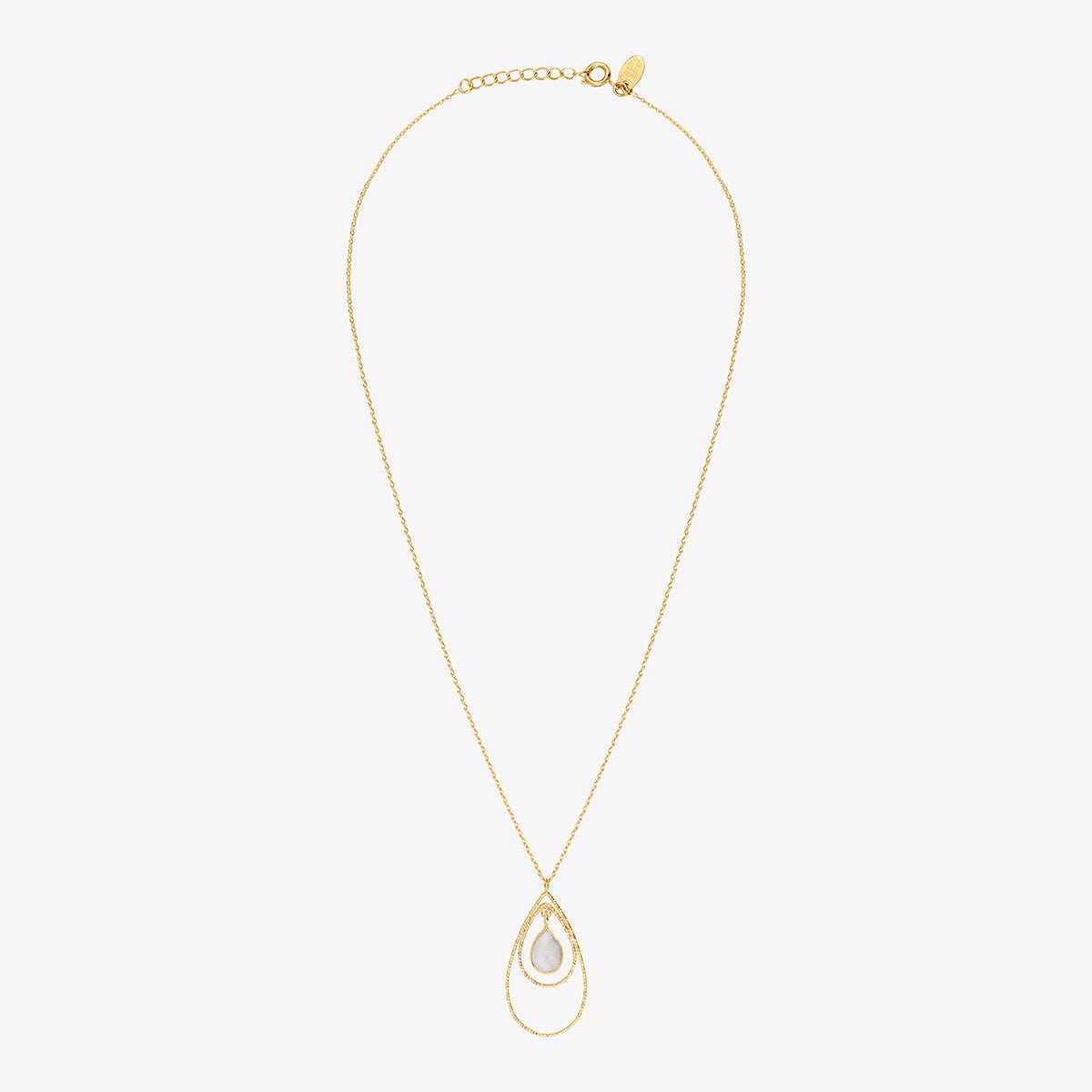 Collier selma pierre de lune blanche blanc, CAROLINE NAJMAN