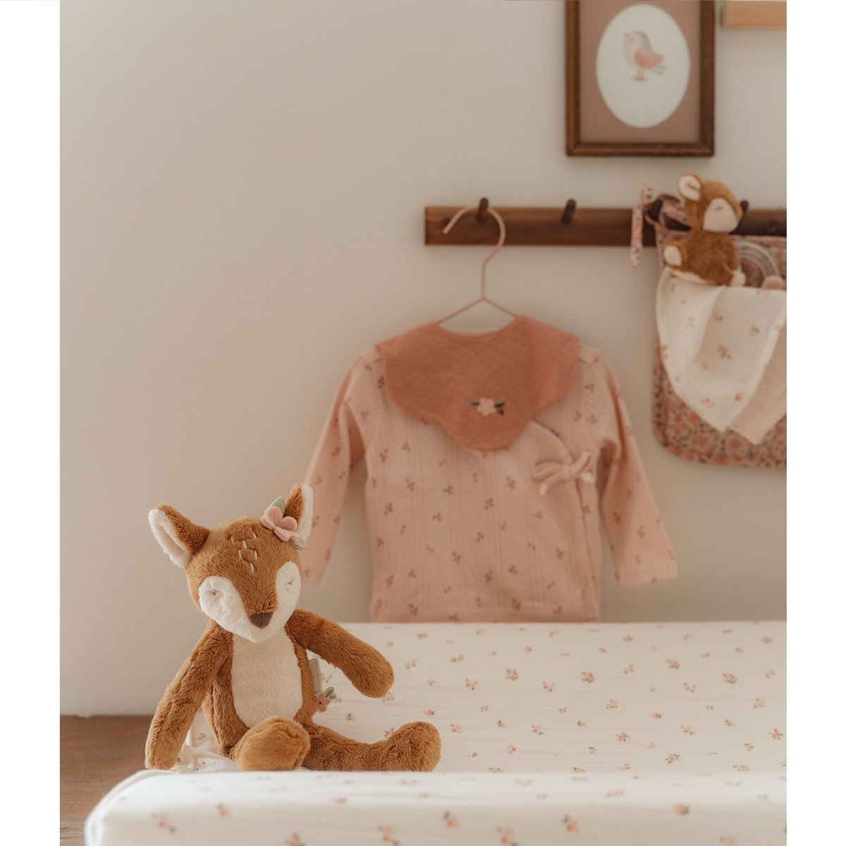 Peluche faon FAIRY GARDEN 30 cm marron, LITTLE DUTCH
