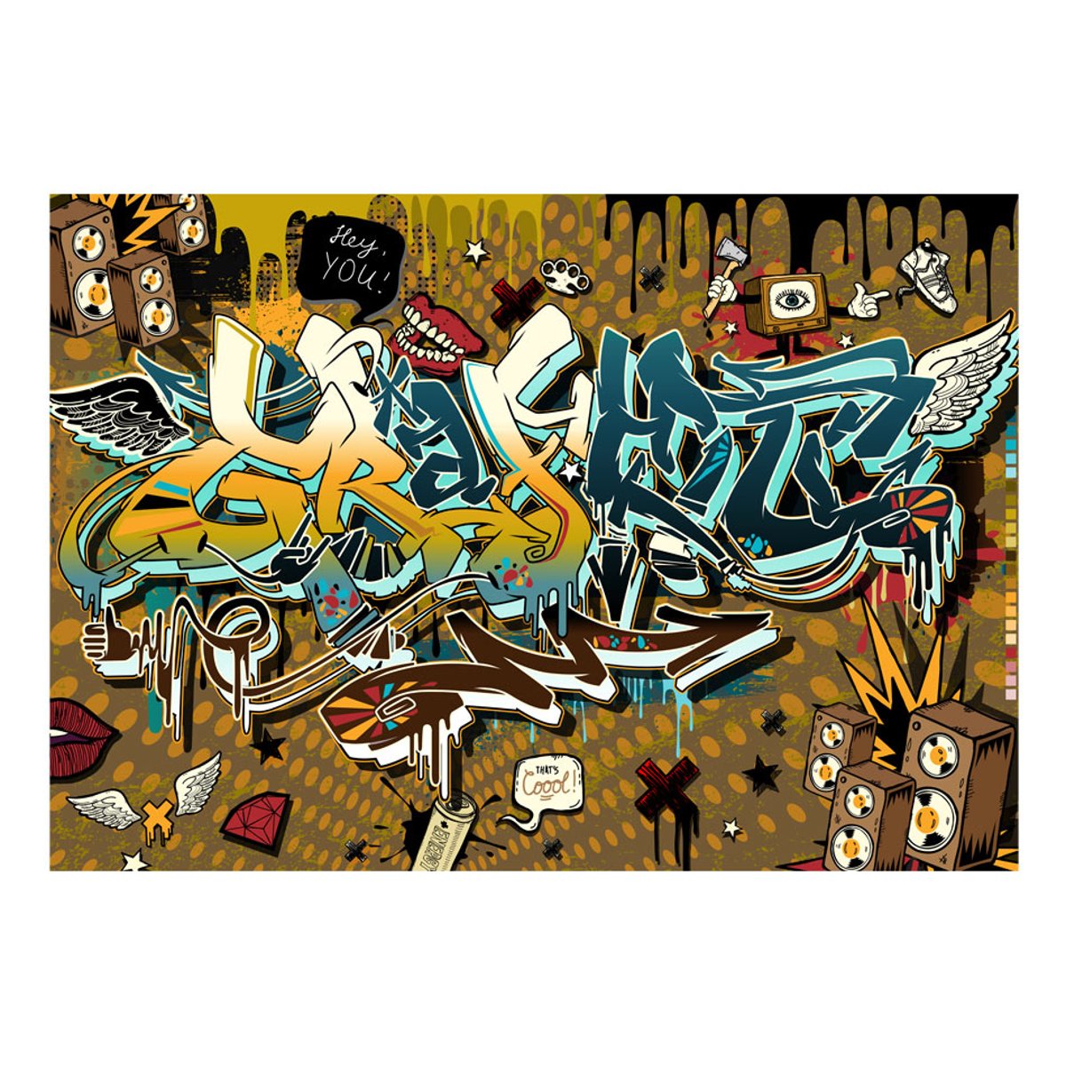 Papier peint intissé panoramique Street art That's cool multicouleur, EDEN
