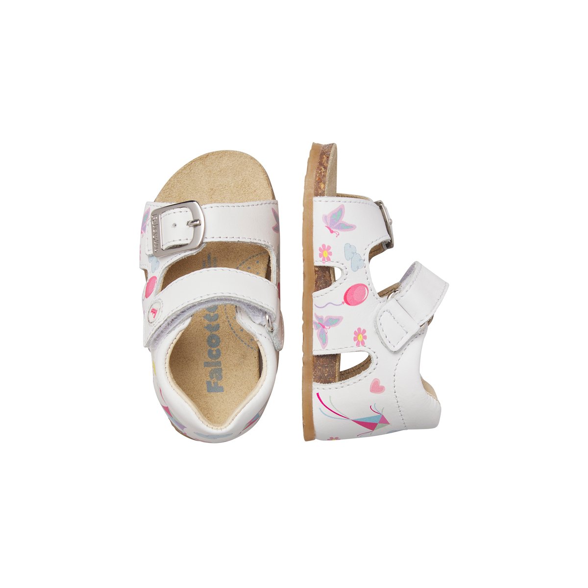 Sandales en cuir CLAUMY blanc-, FALCOTTO