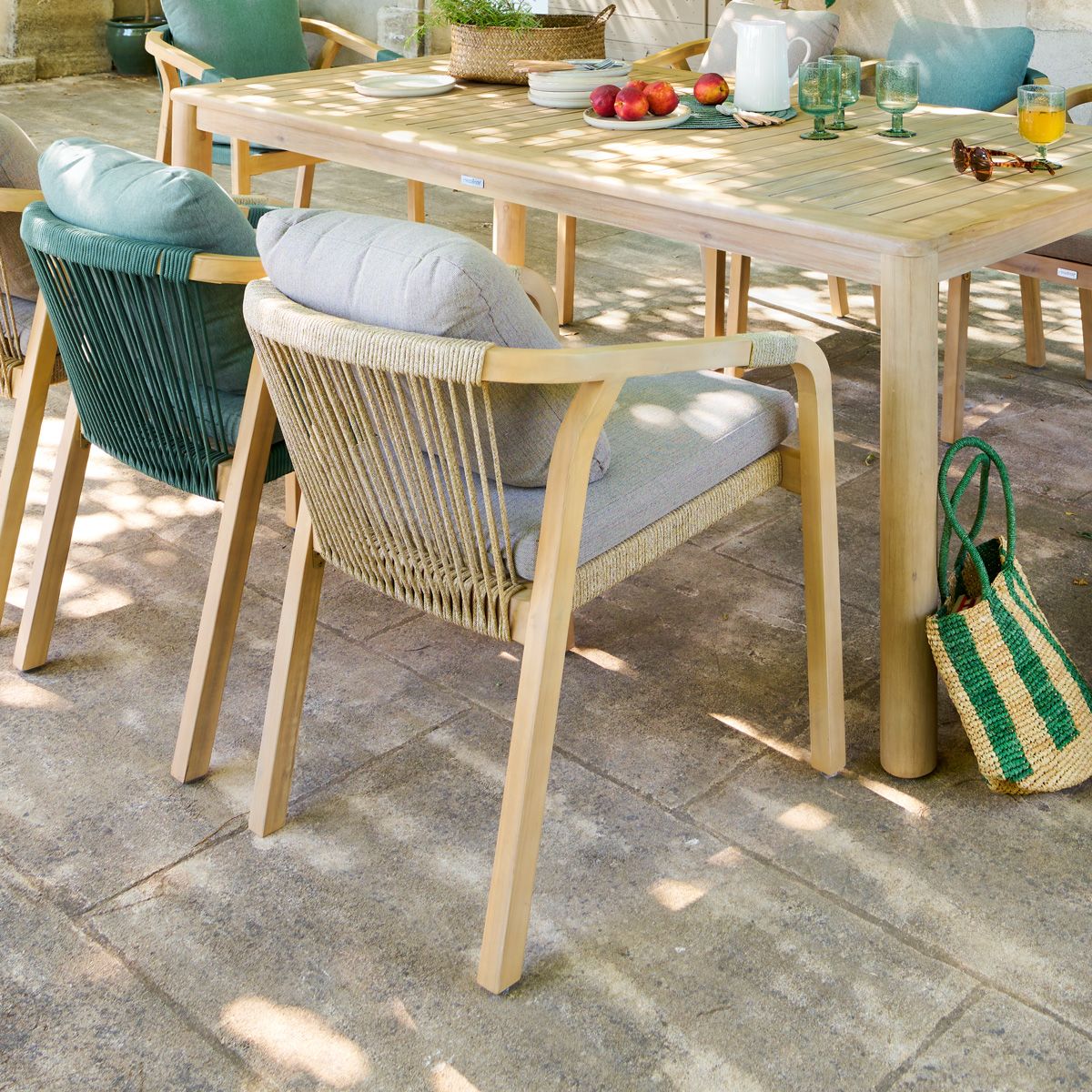 Fauteuil de jardin empilable PAPOUASIE vert, HESPERIDE