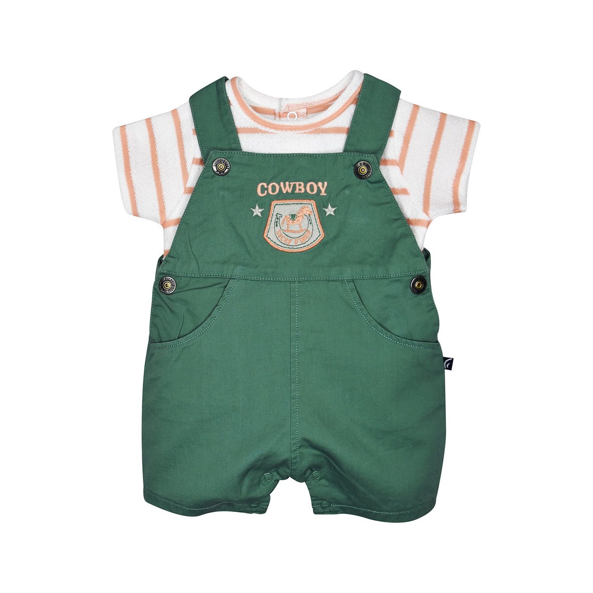 Tshirt salopette norton twill court naissance vert, SUCRE D'ORGE