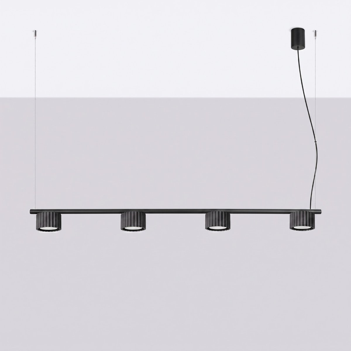 Lustre Aluminium Noir Gx53 4 AURA noir, EDEN