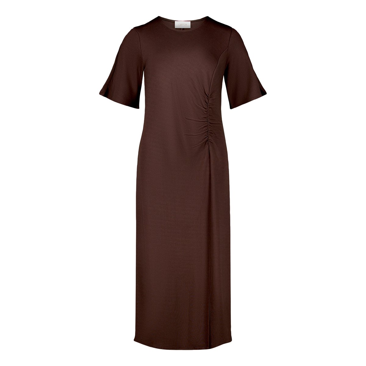 Robe longueur midi à fronce marron foncé, CARTOON