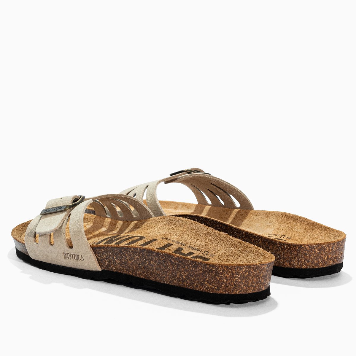 Sandales en cuir suédé ATHENA beige, BAYTON