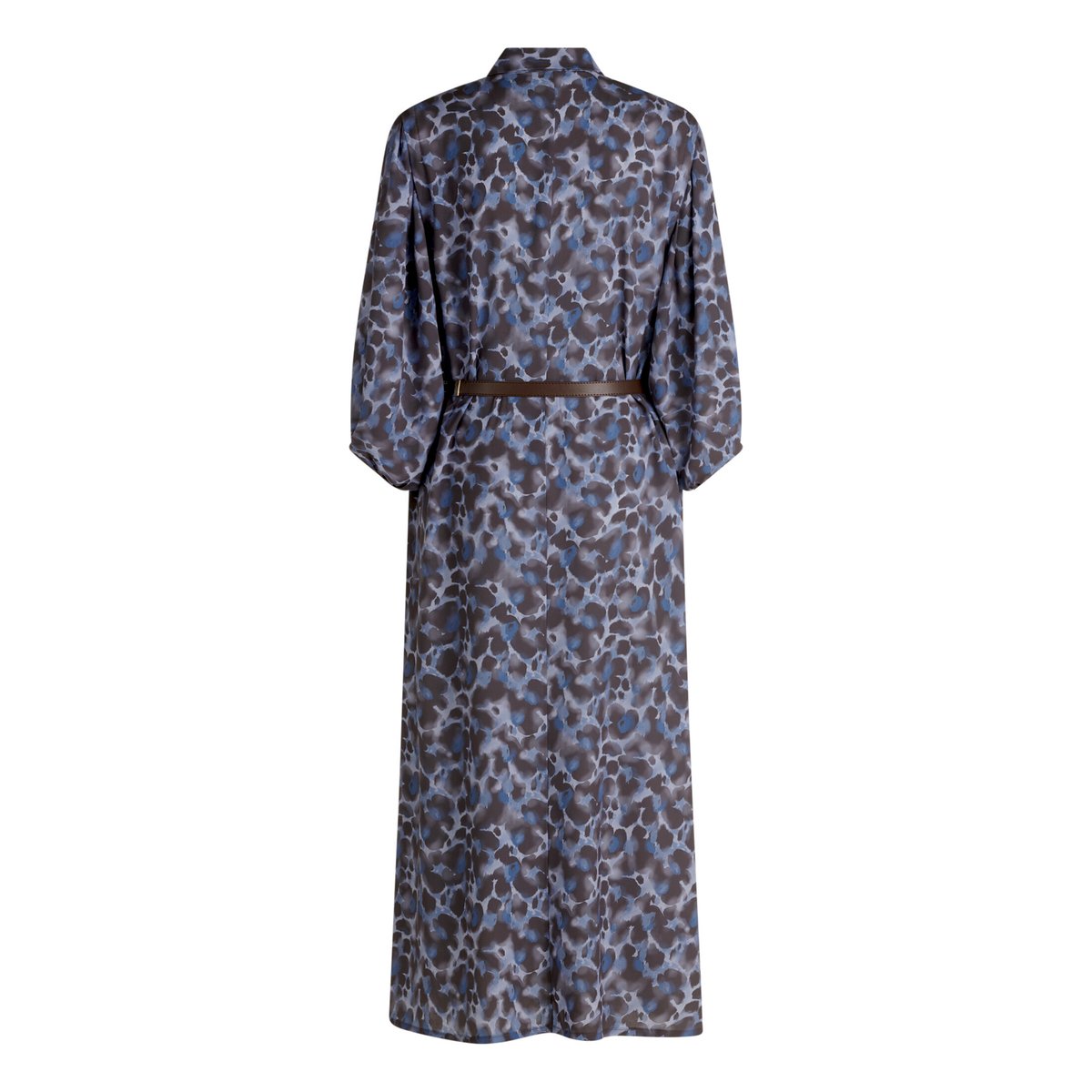 Robe-chemisier à ceinture à nouer bleu/marron, BETTY BARCLAY