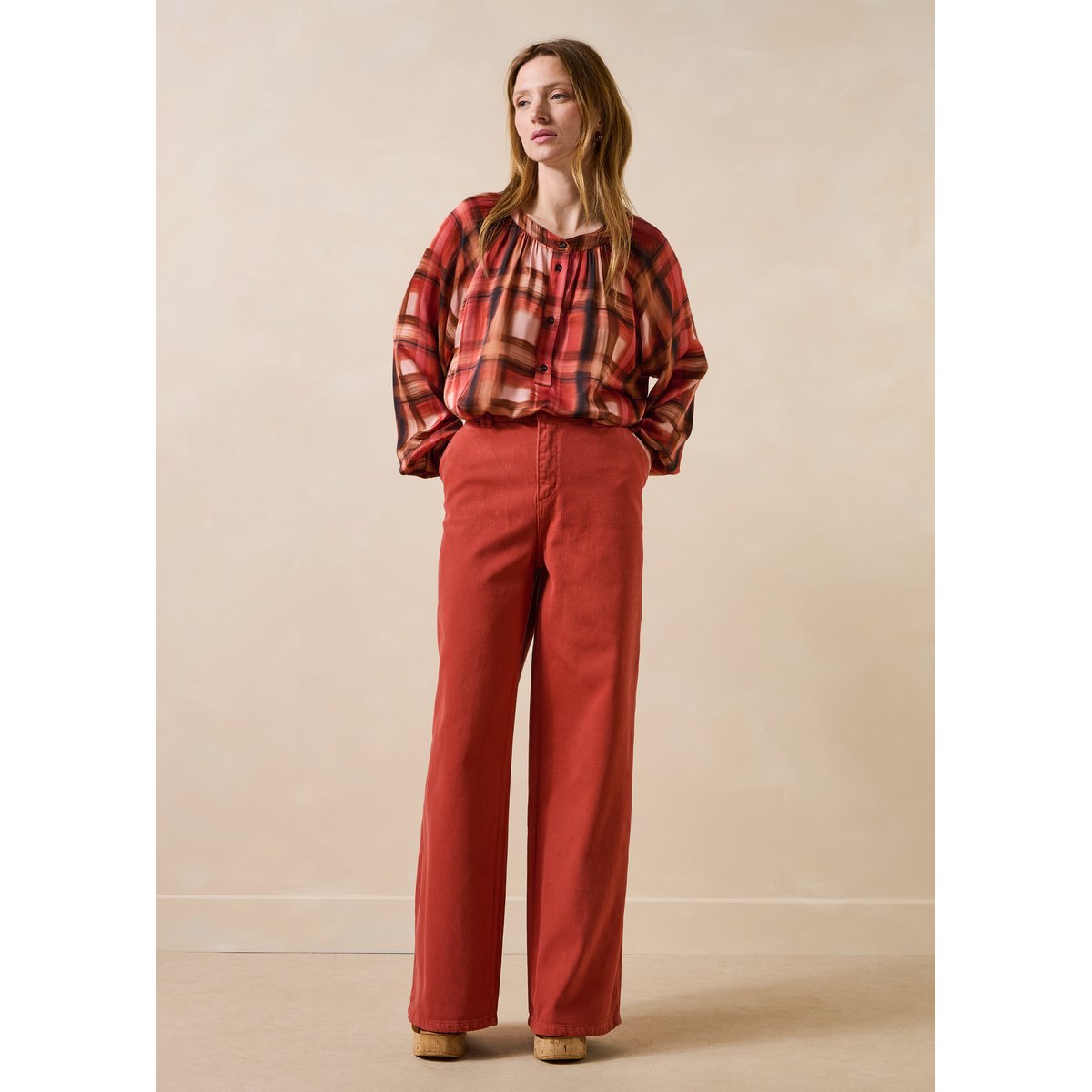 Jean droit taille haute en coton biologique fox, LA FEE MARABOUTEE