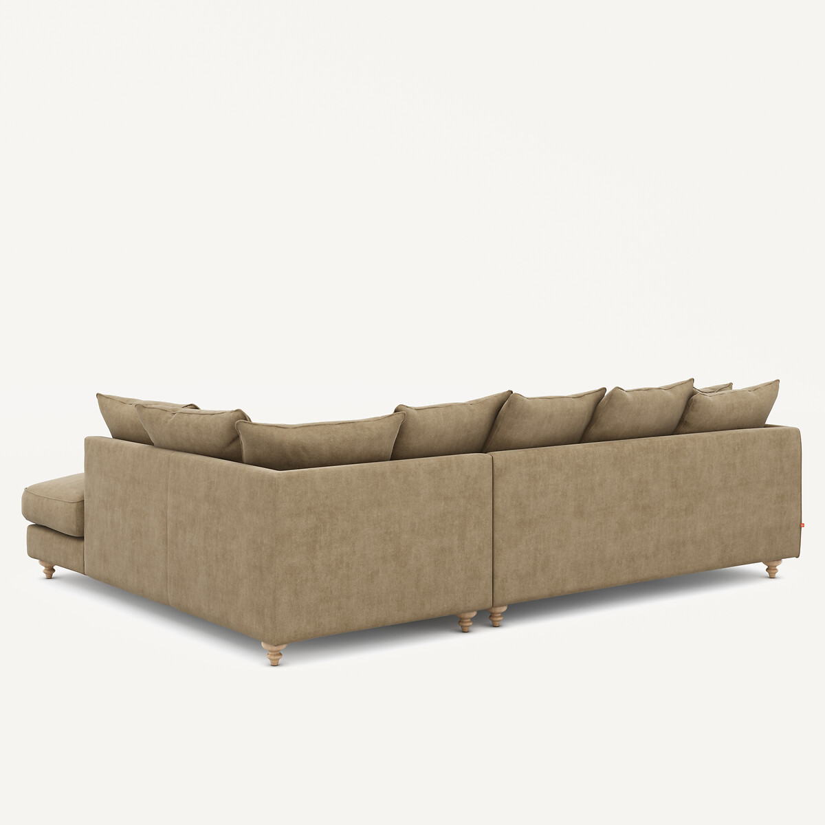 Canapé angle convertible, en velours stonewashed, Lazare gris shiitaké, AM.PM