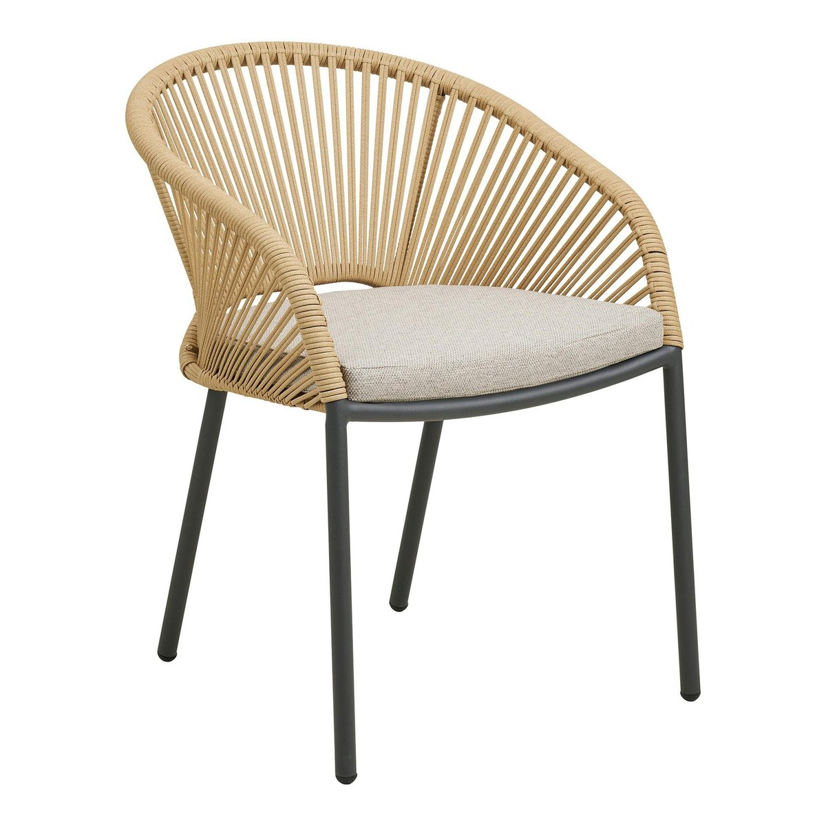 Fauteuil structure alu + coussin (lot de 2) KUTA beige, PIER IMPORT