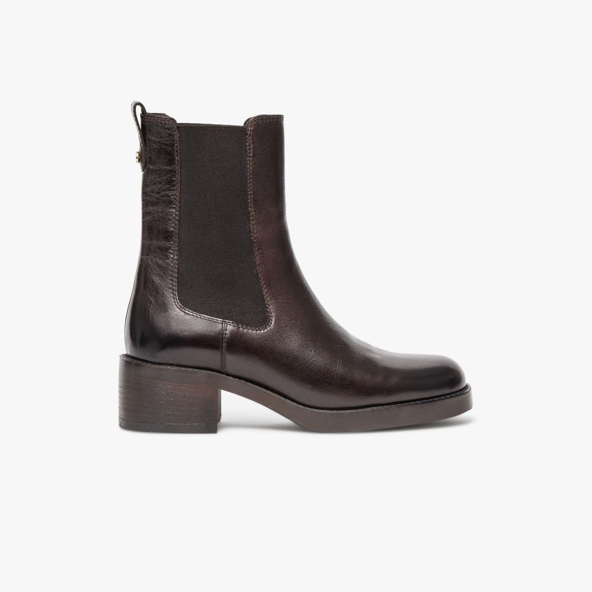 Boots À Talon en cuir MEDYS marron marron fonce, BOCAGE