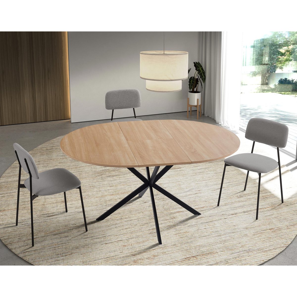 Lot de 2 chaises tissu et métal, HUDSON gris, HISPANOHOGAR