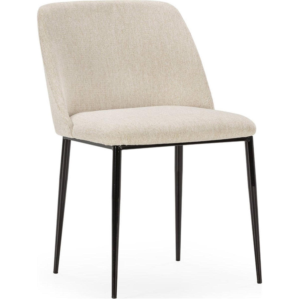 Chaise en tissu texturé et métal beige et noir, RECOLLECTION