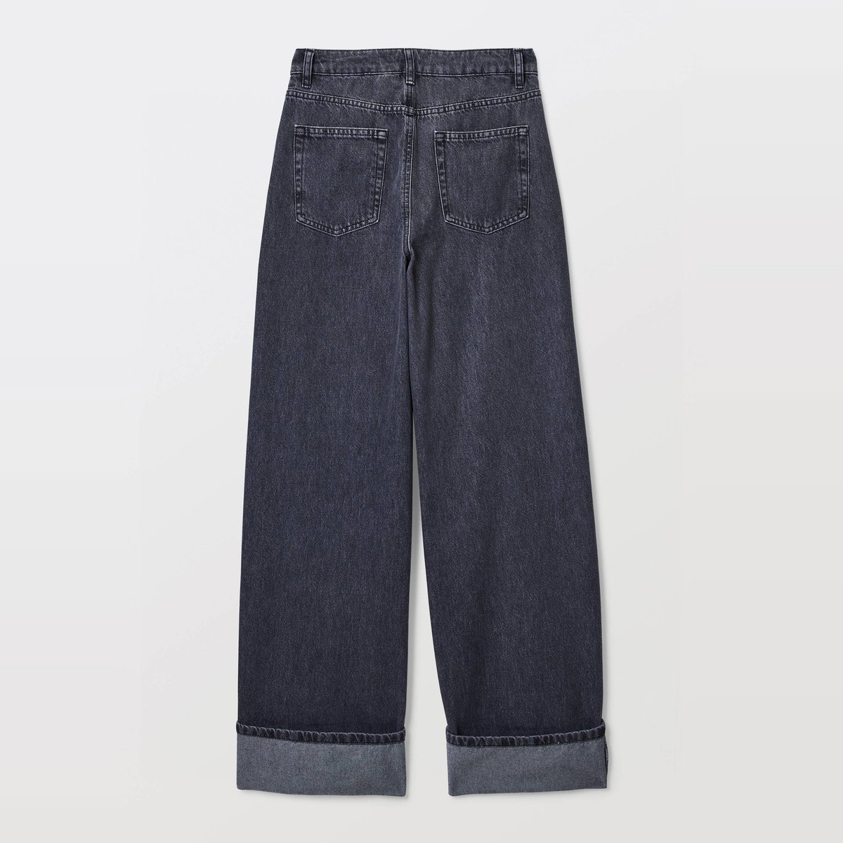 Jean large droit en coton grey denim, MONOPRIX