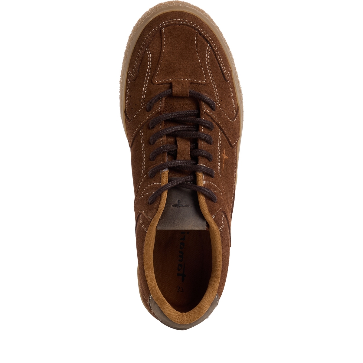 Basket en cuir marron cognac, TAMARIS