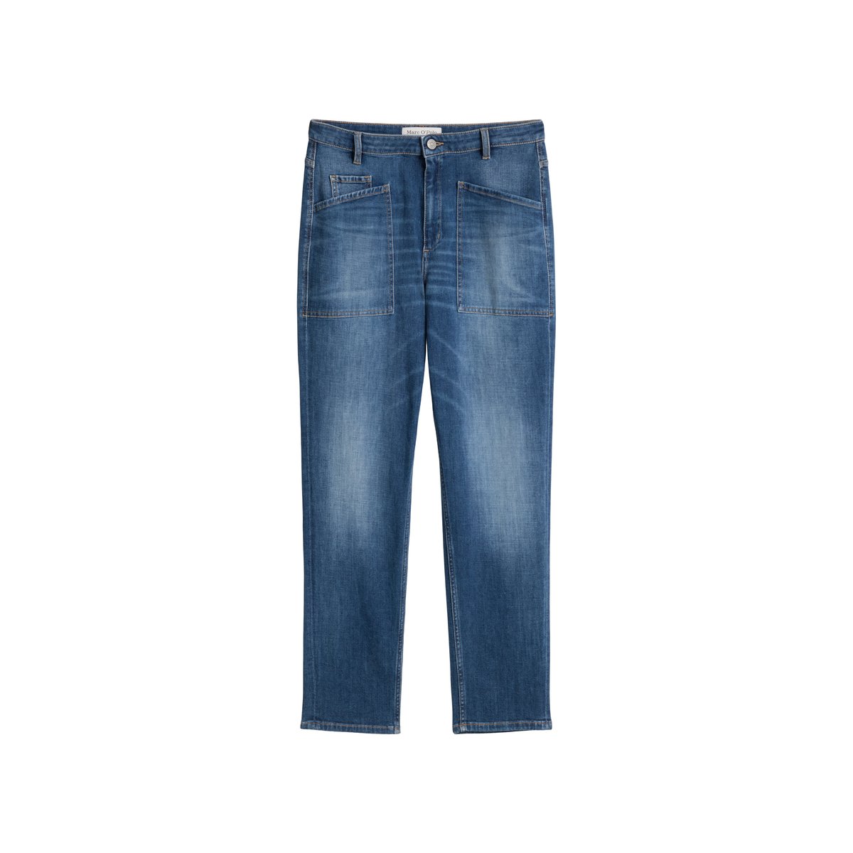 Jeans modèle Iva boyfriend en doux denim Cashmere Touch bleu foncé, MARC O'POLO