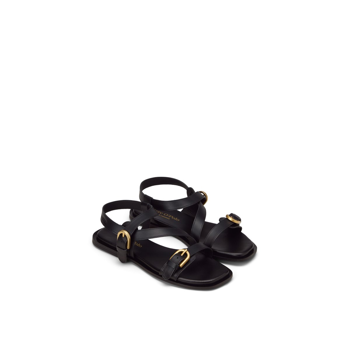 Sandale modèle Blanca en cuir de vache noble schwarz, MARC O'POLO