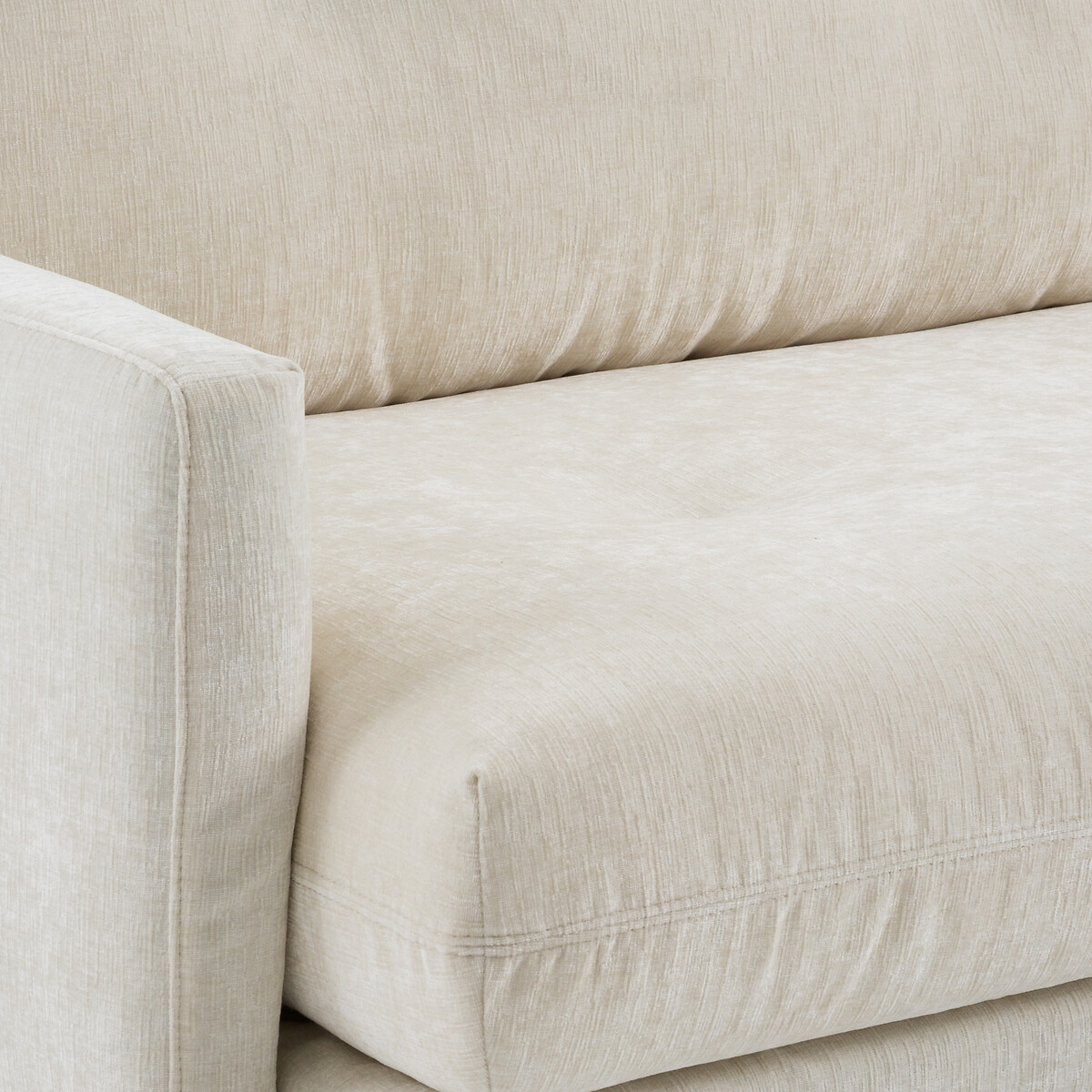 Canapé velours chenille, Delicato blanc, AM.PM