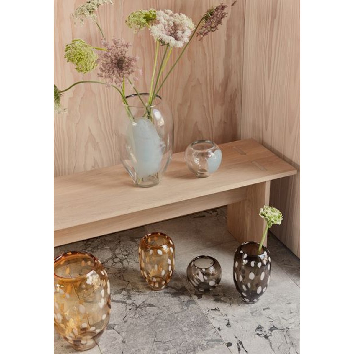 Vase en verre à pois LIVING orange, OYOY LIVING DESIGN