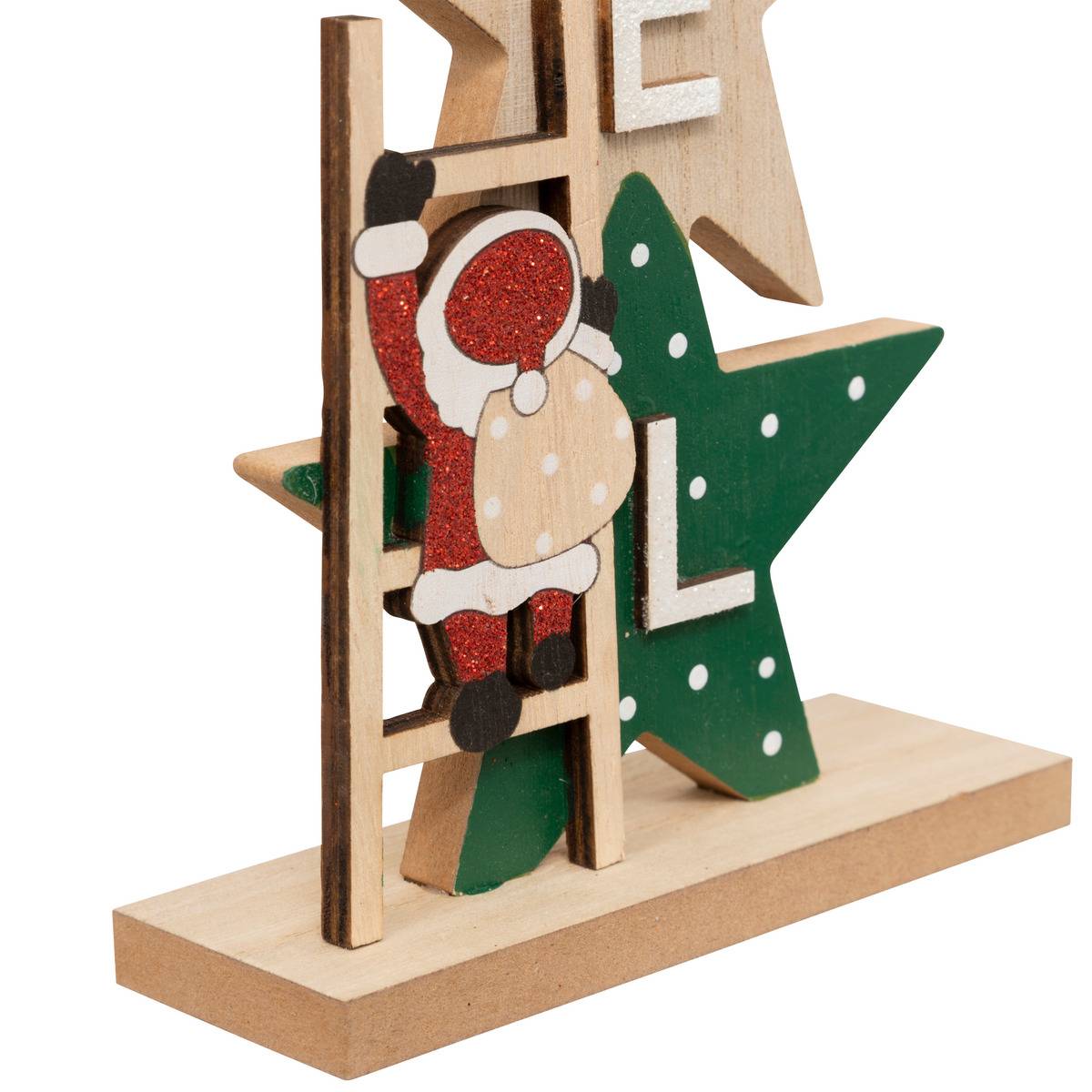 MOT BOIS NOEL ETOILE H28 transparent, FEERIC LIGHTS & CHRISTMAS