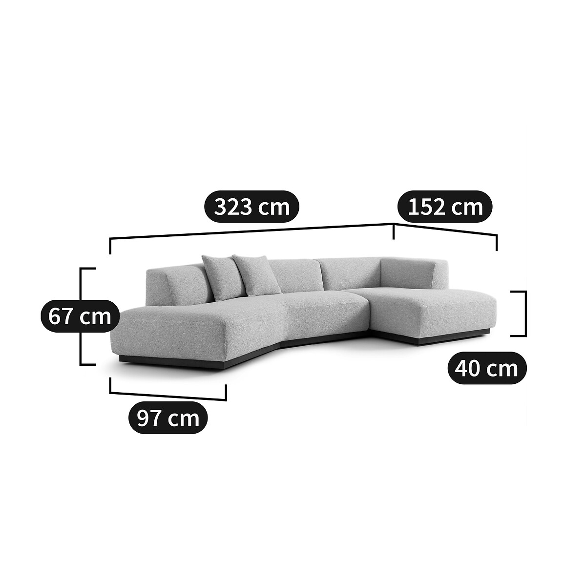 Angle droit ouvert velours chenille, Jacopo blanc, AM.PM
