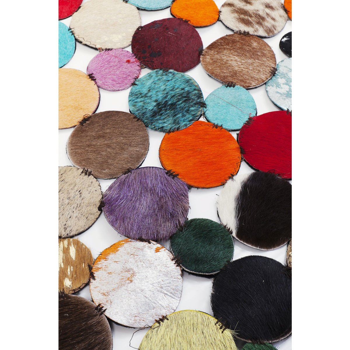 Tapis rond patchwork en cuir, CIRCLE multicolore, KARE DESIGN