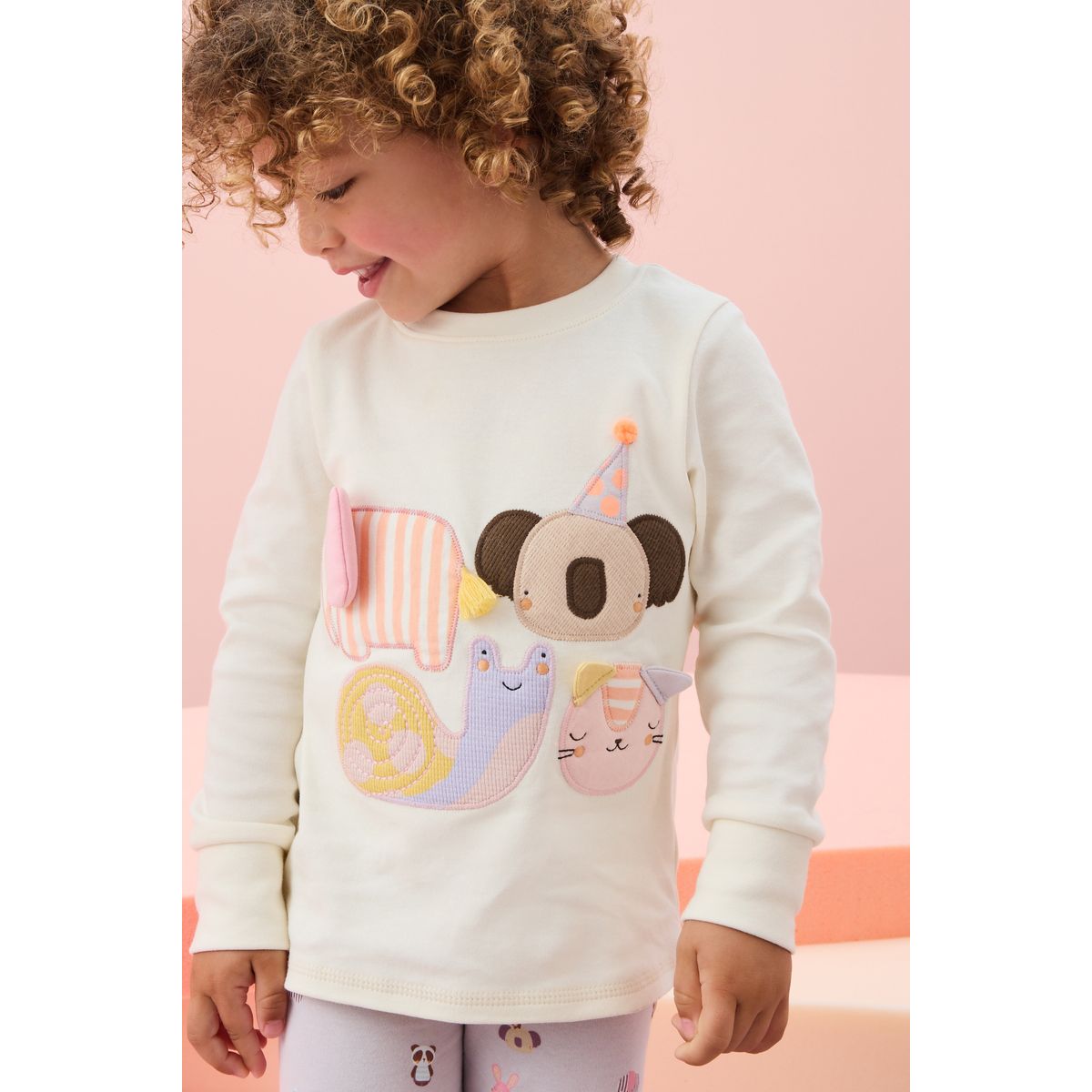 Pyjama douillet à manches longues, lot de 3 caractère pastel, NEXT