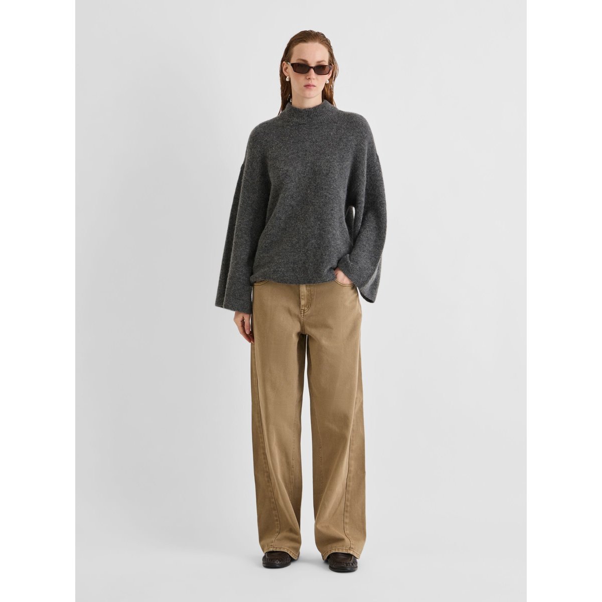 Pull En Maille gris - dark grey melange1, ROUGE EDIT