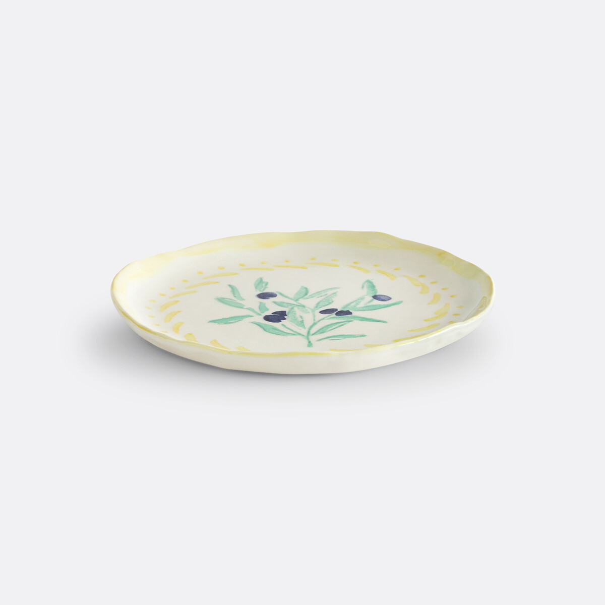 Juego de 4 platos de postre de gres, Capria amarillo/verde, LA REDOUTE INTERIEURS