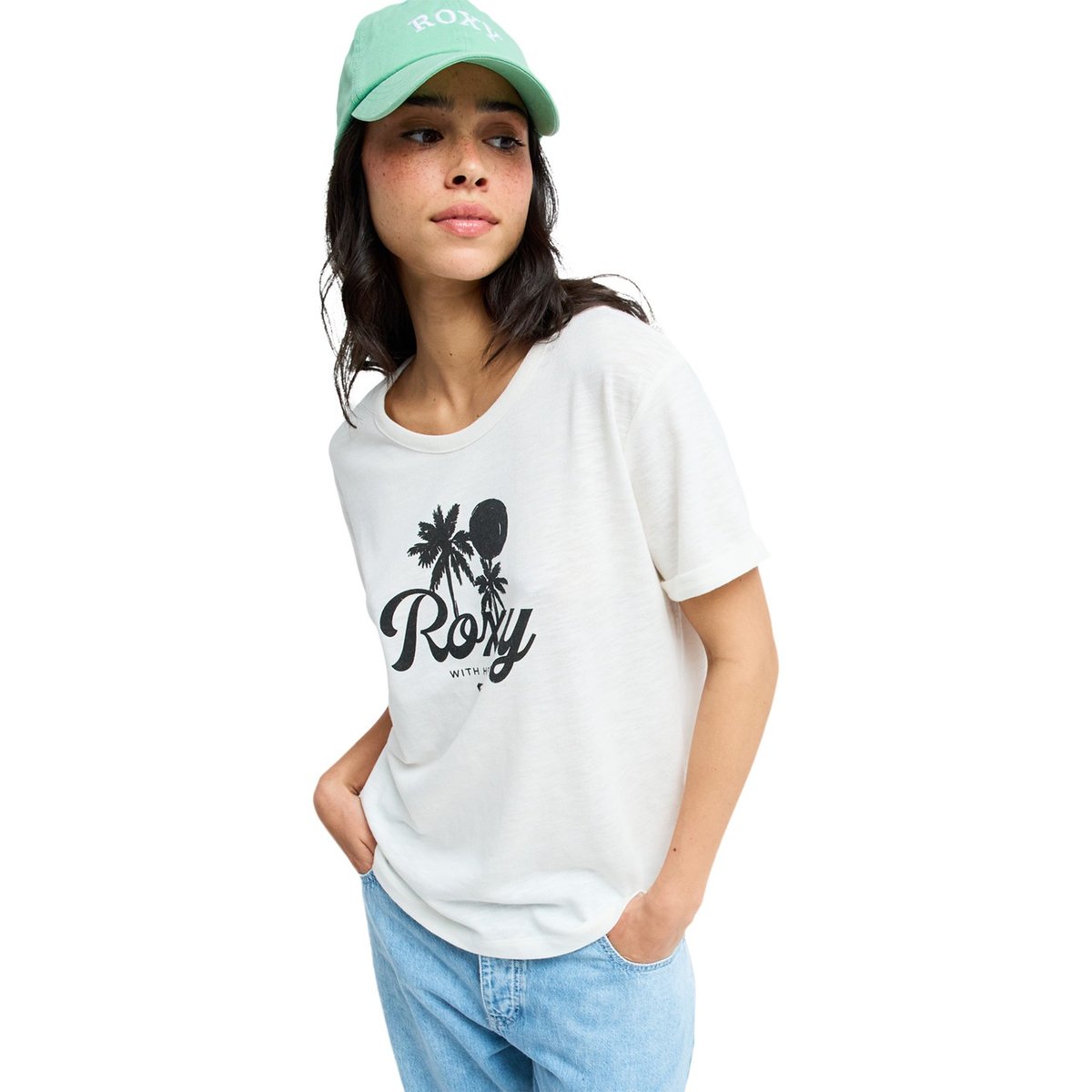T-Shirt, manches courtes, col rond, . blanc coconut milk, ROXY