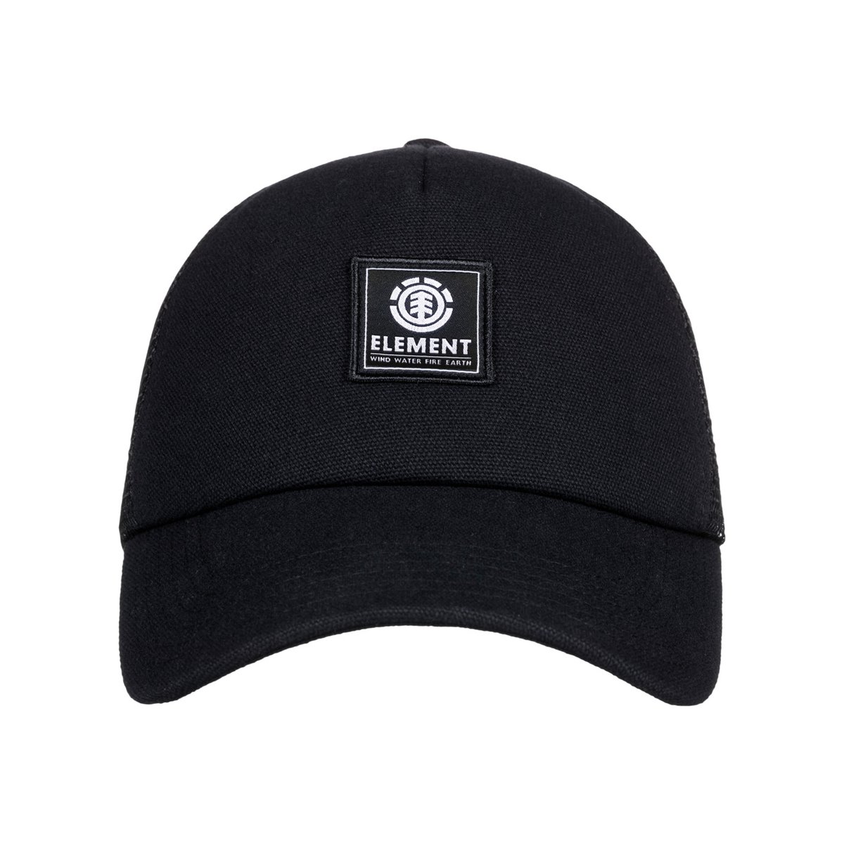 Casquette trucker ICON MESH noir all black, ELEMENT