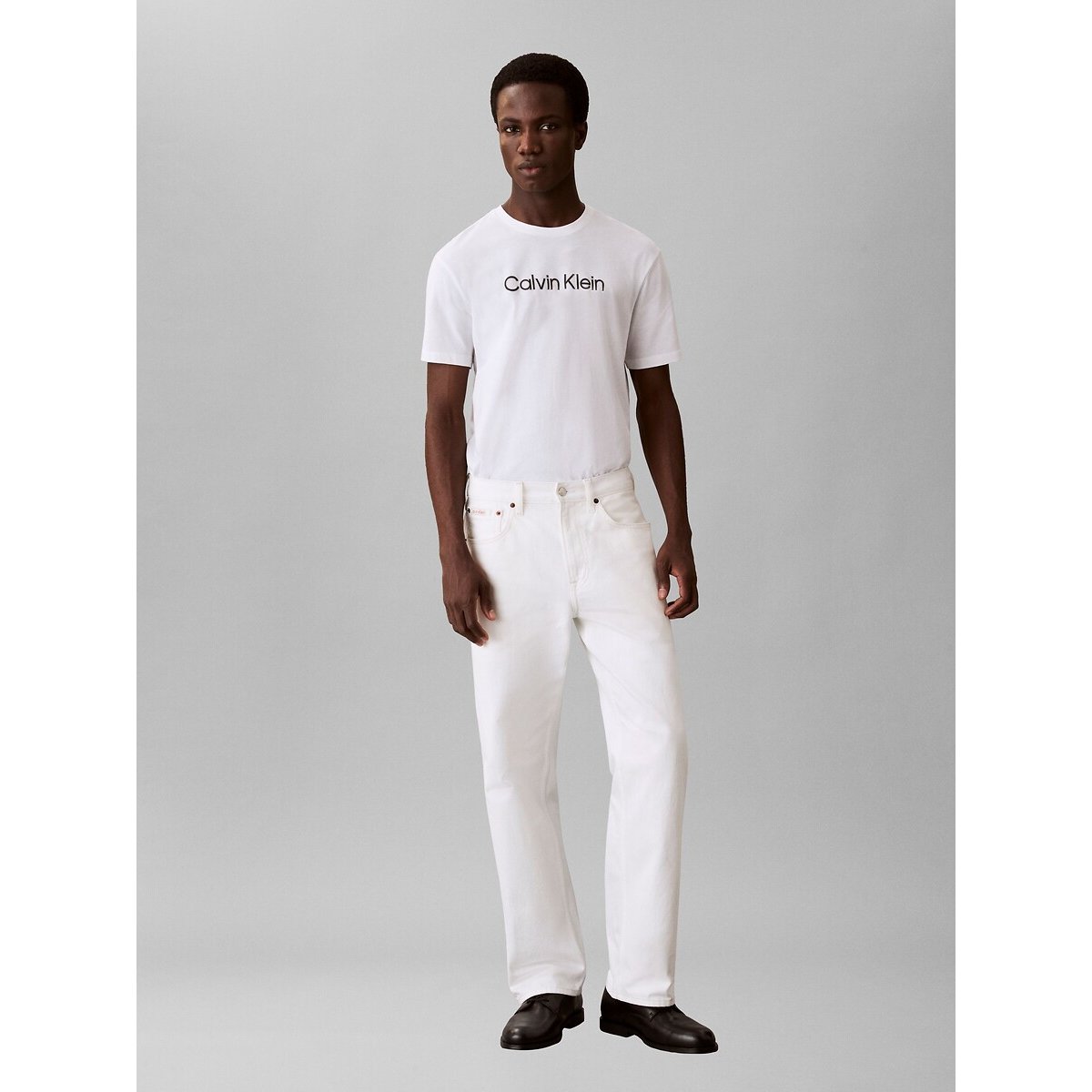 T-shirt col rond manches courtes blanc, CALVIN KLEIN