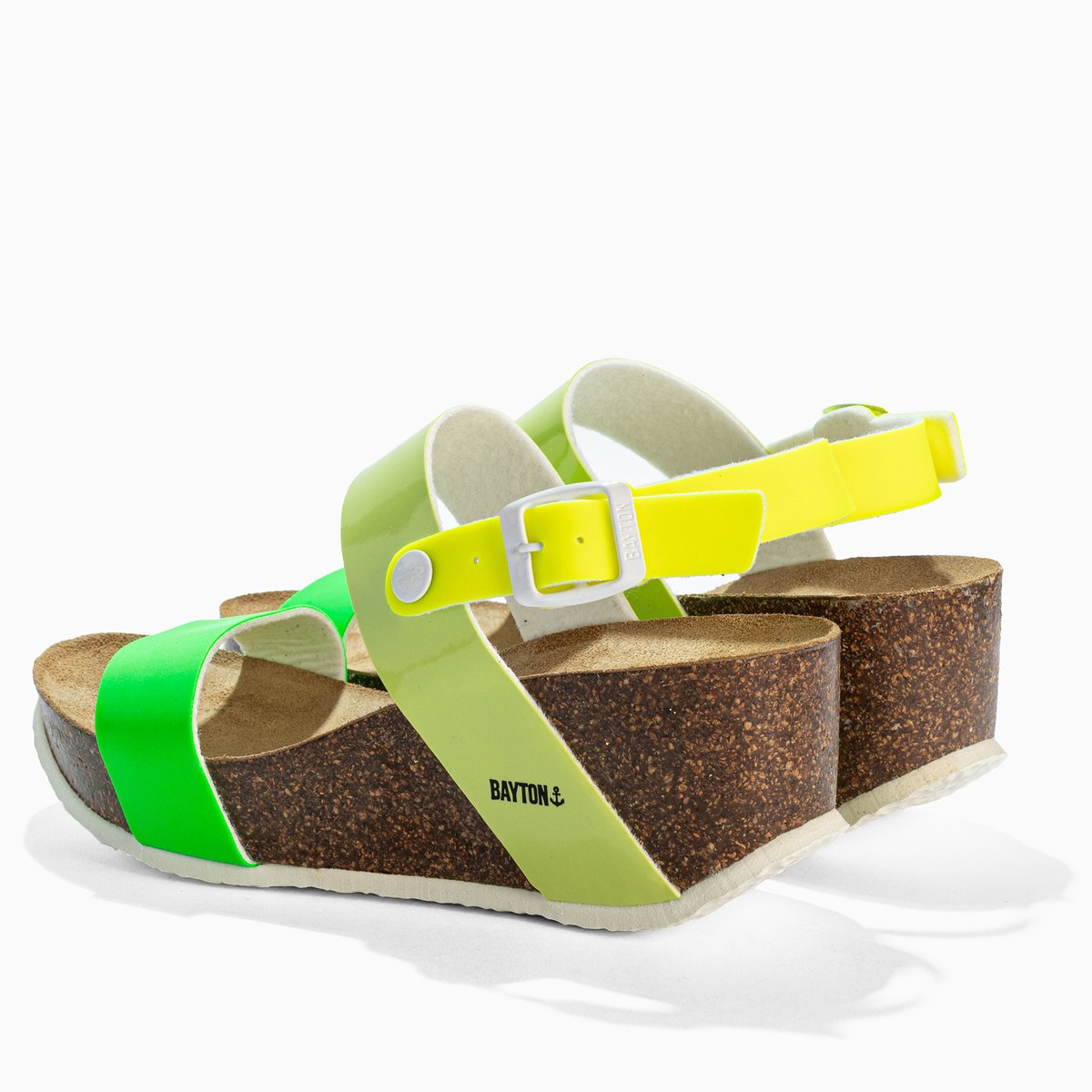 Sandales compensées SELENE vert citron, BAYTON